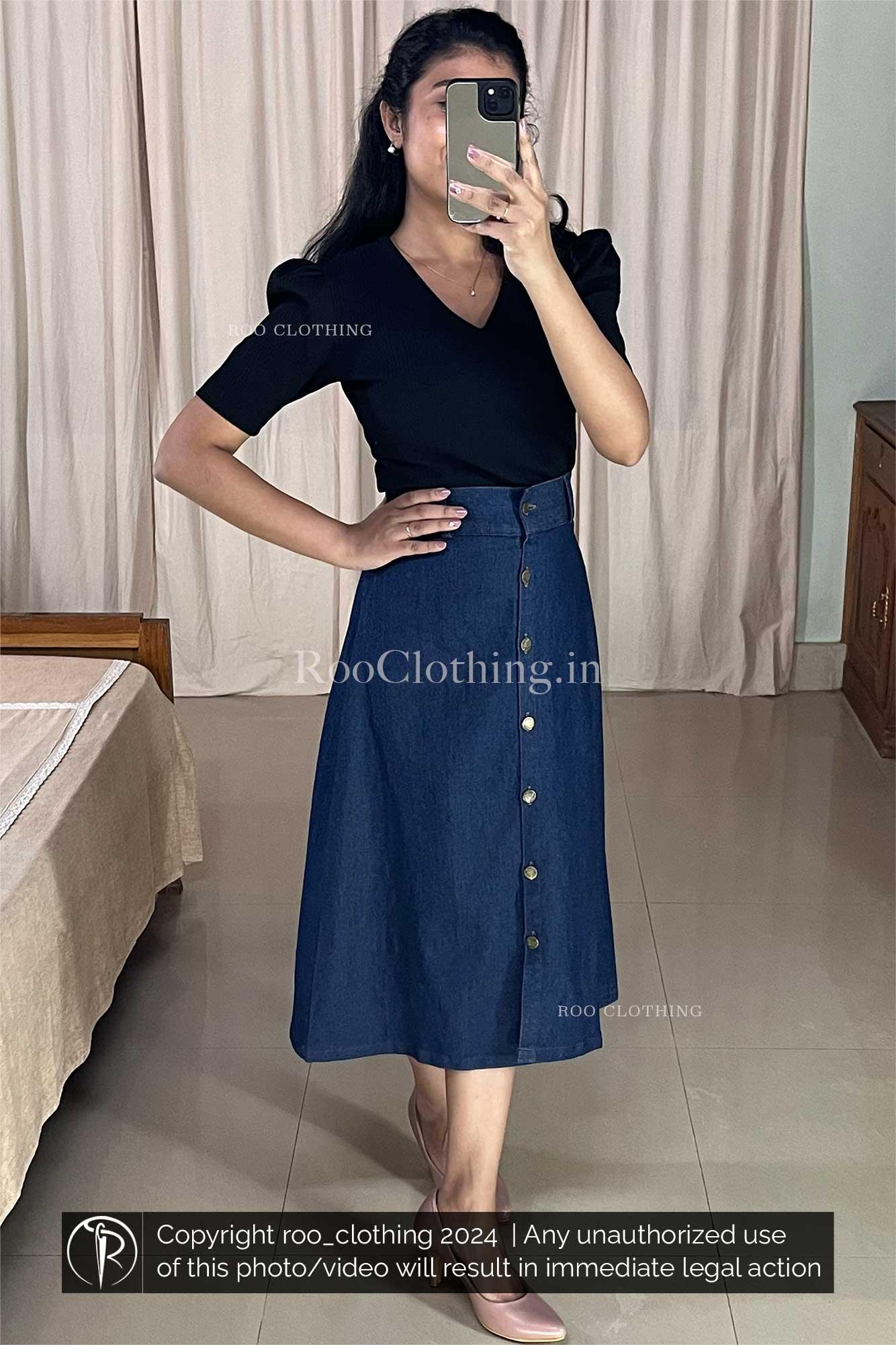 Saro Denim Skirt in Blue