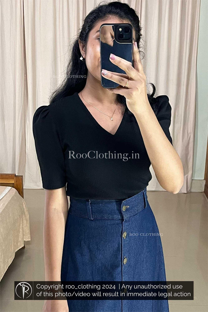Jeans Skirt Black Top Dark Blue Denim Skirt Only – ROO CLOTHING