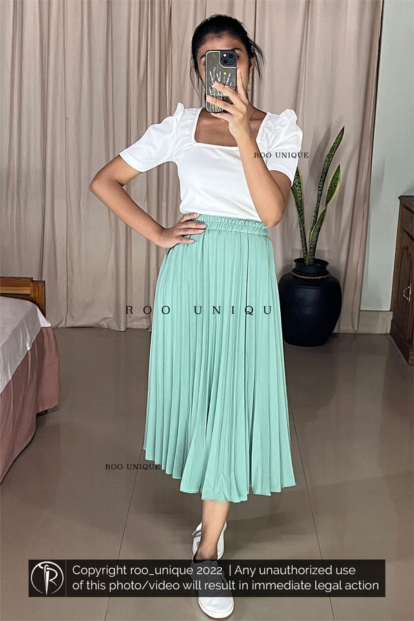 Mint Green Accordion Pleated Skirt Only
