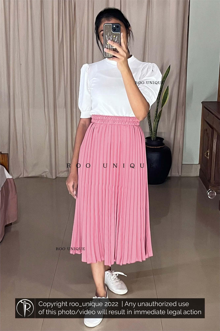 Pink Accordion Pleated Skirt Only – ROO CLOTHING